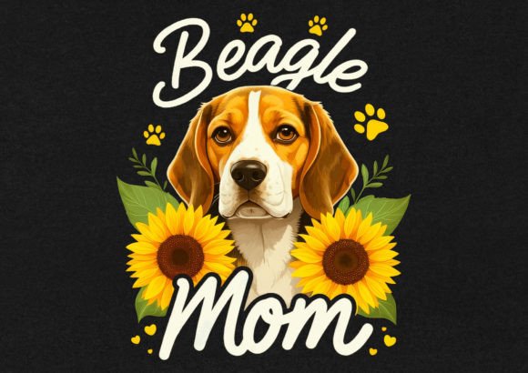 Beagle Mom T-Shirt Design: A Charming Embroidery Choice
