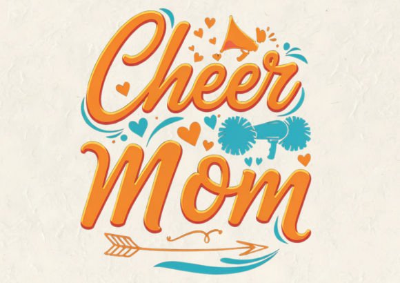 Cheer Mom T-Shirt Design: A Vibrant Embroidery Choice