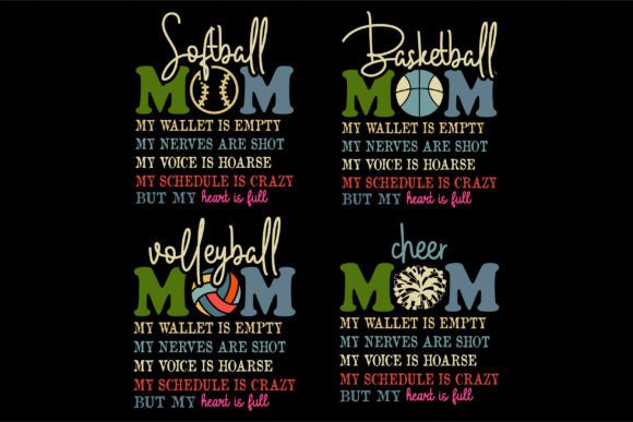 Embroidery Review: Basketball, Softball, Cheer Mom, Volleyball