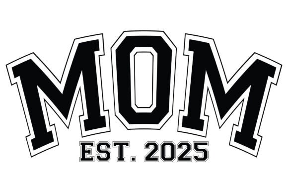 Mom Est.2025 Retro Varsity SVG: A Stylish Embroidery Design