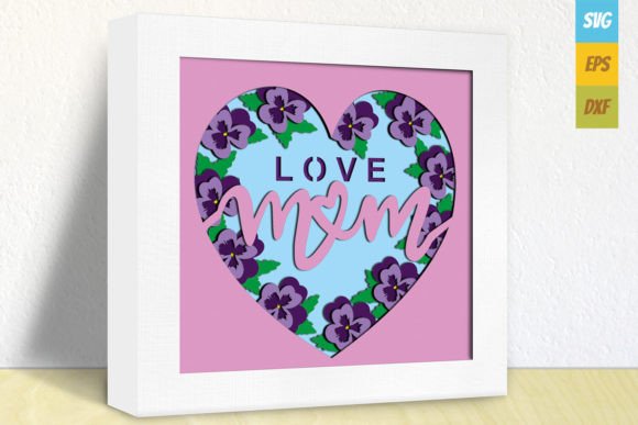 Mother's Day Gift: Mom Violets Heart SVG