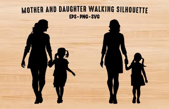 Review: Mom and Daughter Walking SVG Silhouette