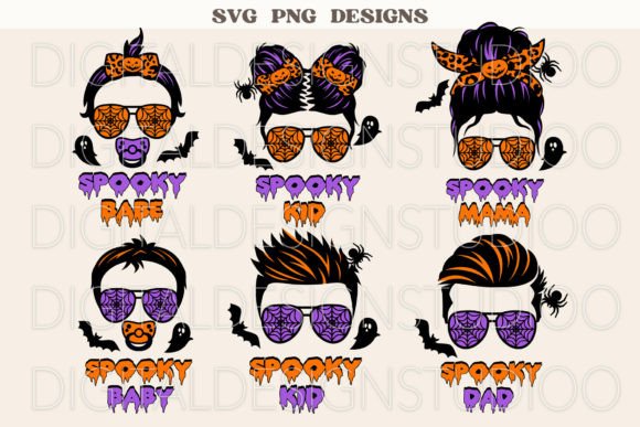 Spooky Family SVG for Halloween Embroidery